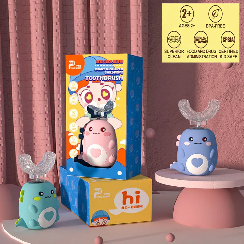 VivaLuxe Smile Buddy – Electric Toothbrush for Kids | Soft Silicone, Smart Auto-Clean, USB Rechargeable